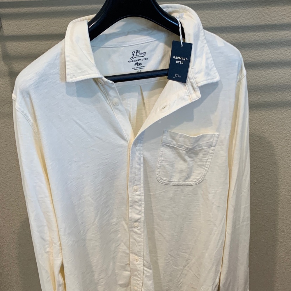 J. Crew Men's Cream Casual Button Down Shirt
